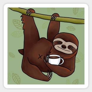 Sloth with coffee Sticker